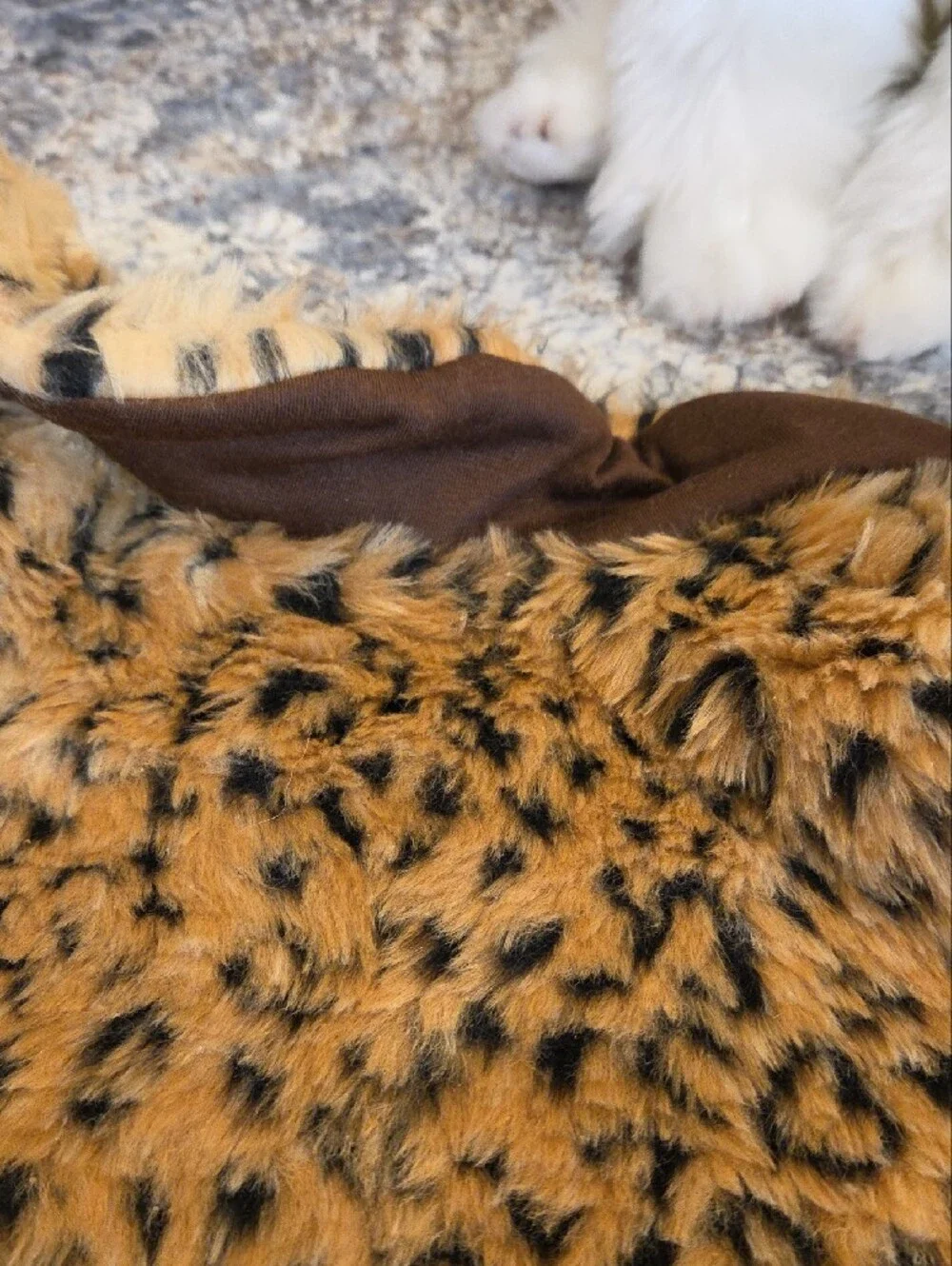 Faux Fur Leopard-Print Dogs Coat - Brown/Black